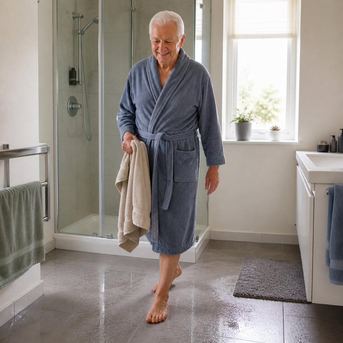Sicheres Badezimmer nach rutschhemmender Behandlung